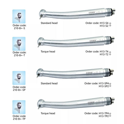COXO CX207-B Turbina de aire dental de alta velocidad para pieza de mano, canal exterior, máquina de limpieza dental, equipo de instrumento de blanqueamiento